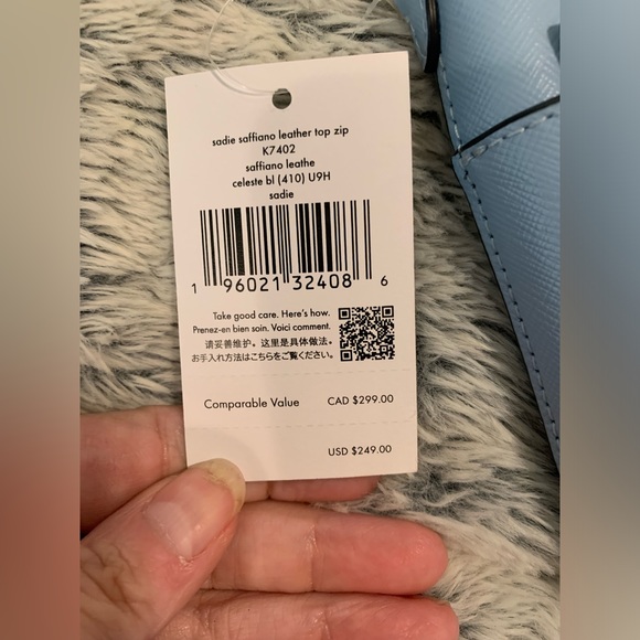 💎 Kate Spade Sadie Saffiano Leather Top Zip Blue Crossbody Set Bag 💎 - Picture 4 of 7